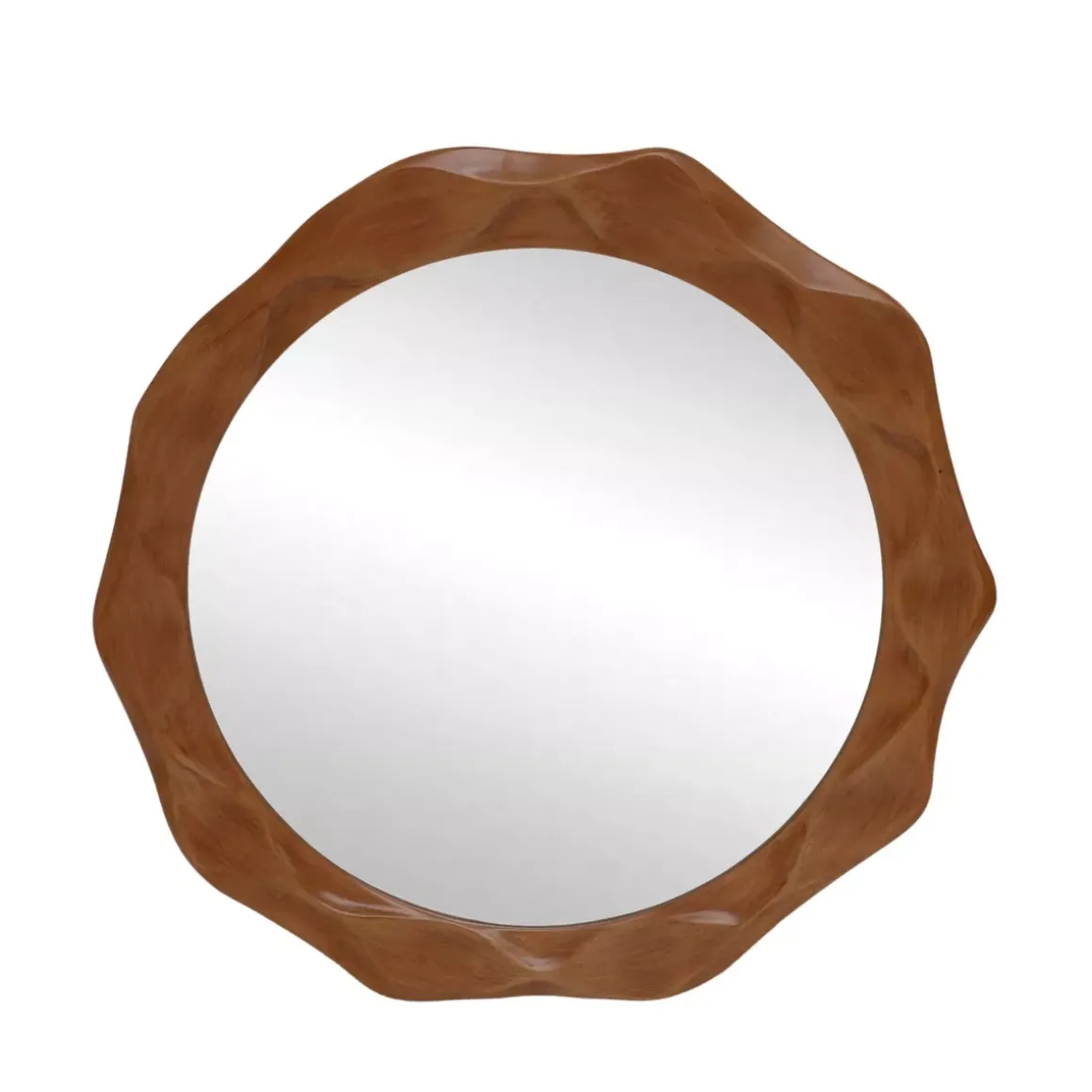 Specchio da parete con cornice in legno (81 cm) Toyah Marrone