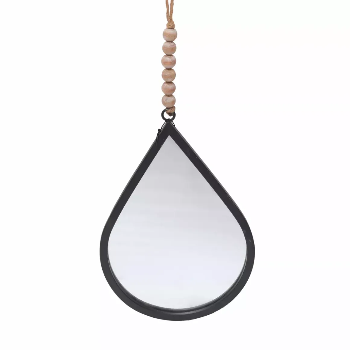 Specchio da parete in metallo (Alt 37 cm) Goccia d'acqua Nero