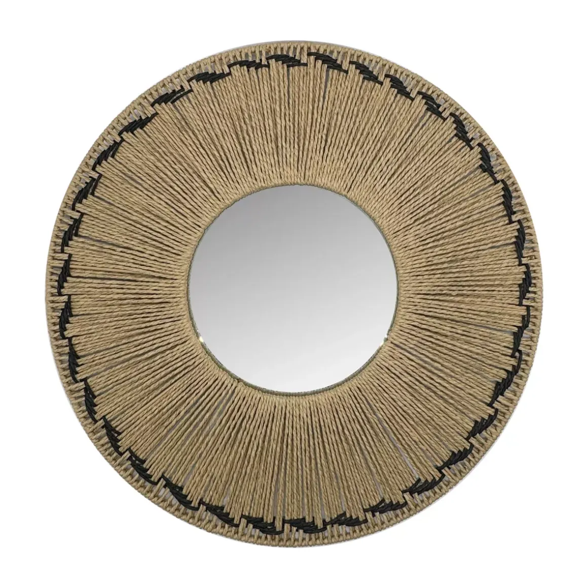 Specchio da parete rotondo in corda (D65 cm) Tuvalu Naturale
