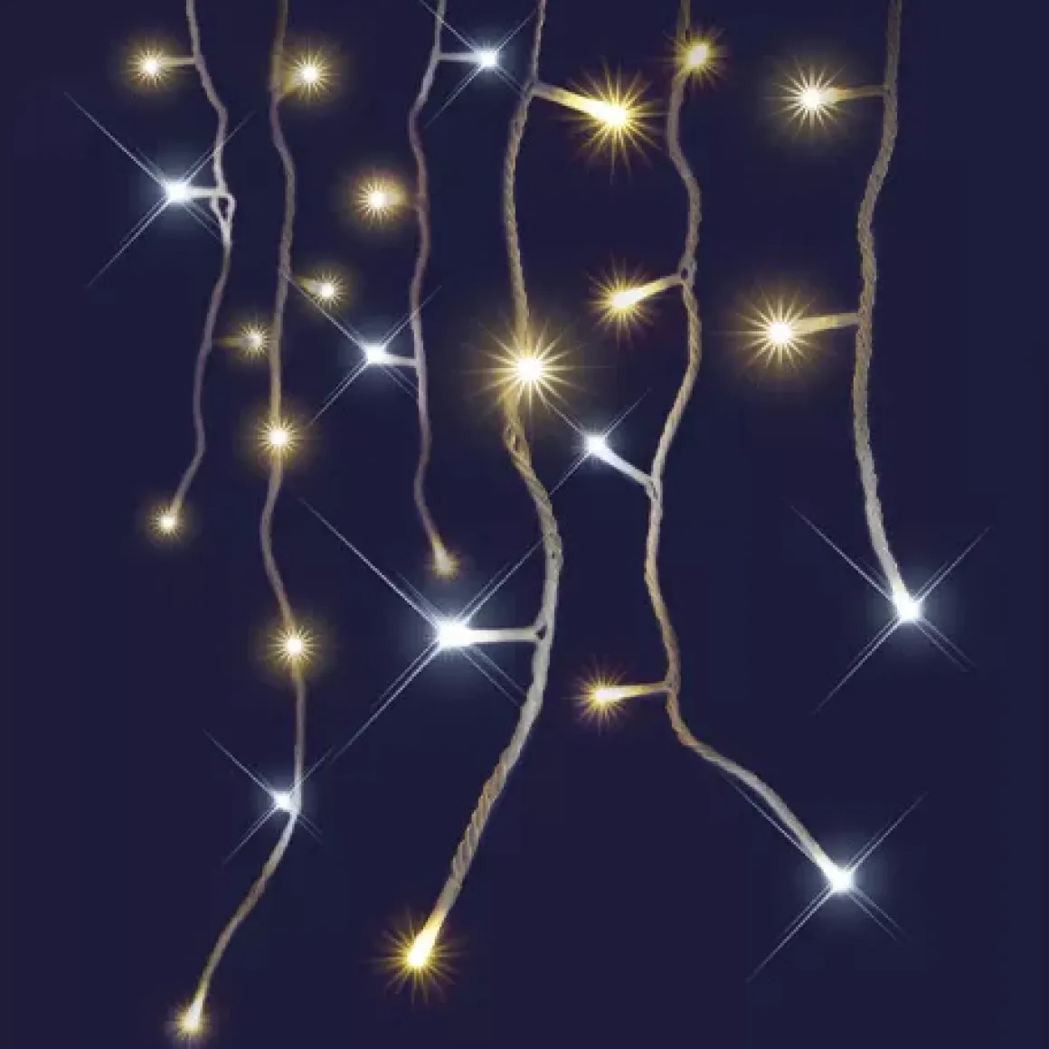 Stalattite luminosa interconnessa 8 m 160 LED Flash Bicolore Bianco caldo e freddo