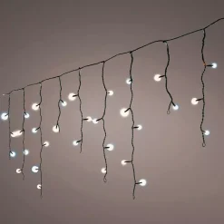 Stalattite luminosa 20 m 490 LED cavo nero Stars Bicolore Bianco caldo e freddo