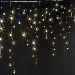Stalattite luminosa 20 m 490 LED cavo nero Stars Bianco caldo