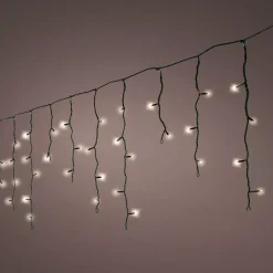 Stalattite luminosa 20 m 490 LED cavo nero Stars Bianco caldo