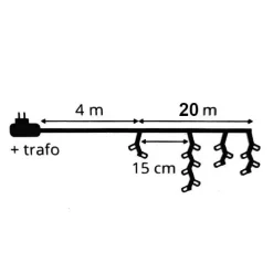 Stalattitie luminosa lung.20 m Bianco freddo 490 LED CB