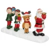 Statuetta per villaggio (H6,5 cm) Babbo Natale e folletti
