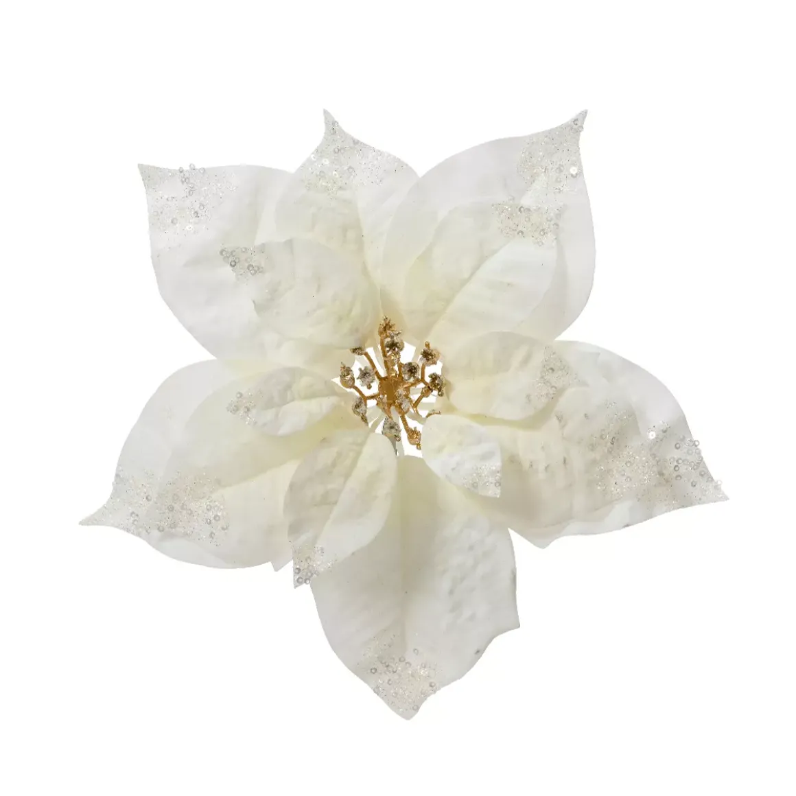 Stella di Natale di Natale su pinza (D25 cm) Purezza glitterata Bianco
