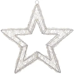 Stella luminosa da appendere 500 Micro LED (D38 cm) Star Light Argento e bianco caldo