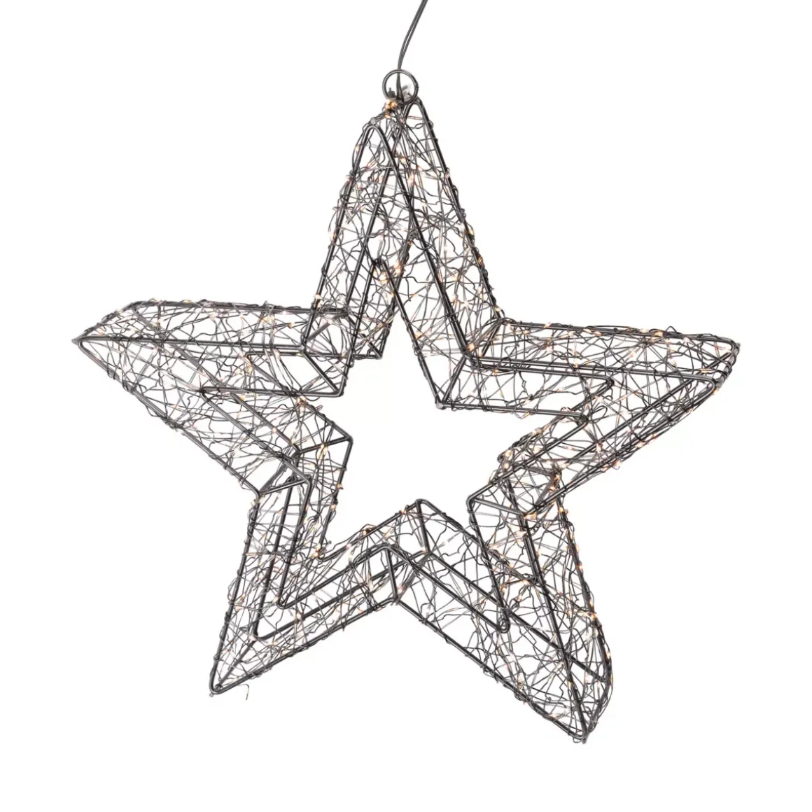 Stella luminosa da appendere 500 Micro LED (D38 cm) Star Light Nero e bianco caldo