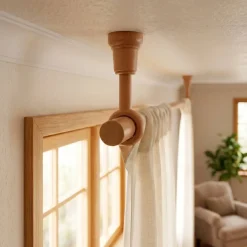 Sale Supporto per asta estensibile in legno (L140 - 160 / D28 mm) Nils Verniciato Tende : Bastoni, Aste E Supporti|Asta A Soffitto