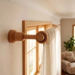 Sale Supporto per asta estensibile in legno (L140 - 160 / D28 mm) Nils Verniciato Tende : Bastoni, Aste E Supporti|Asta A Soffitto