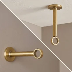 New Supporto per asta metallo (L155 cm / D28 mm) Lino Tende : Bastoni, Aste E Supporti|Asta A Soffitto