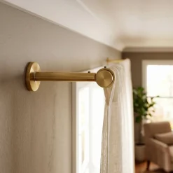 New Supporto per asta metallo (L155 cm / D28 mm) Lino Tende : Bastoni, Aste E Supporti|Asta A Soffitto