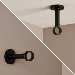 Hot Supporto per bastone singolo fisso (L65 / D28) Lino opaco Asta A Soffitto