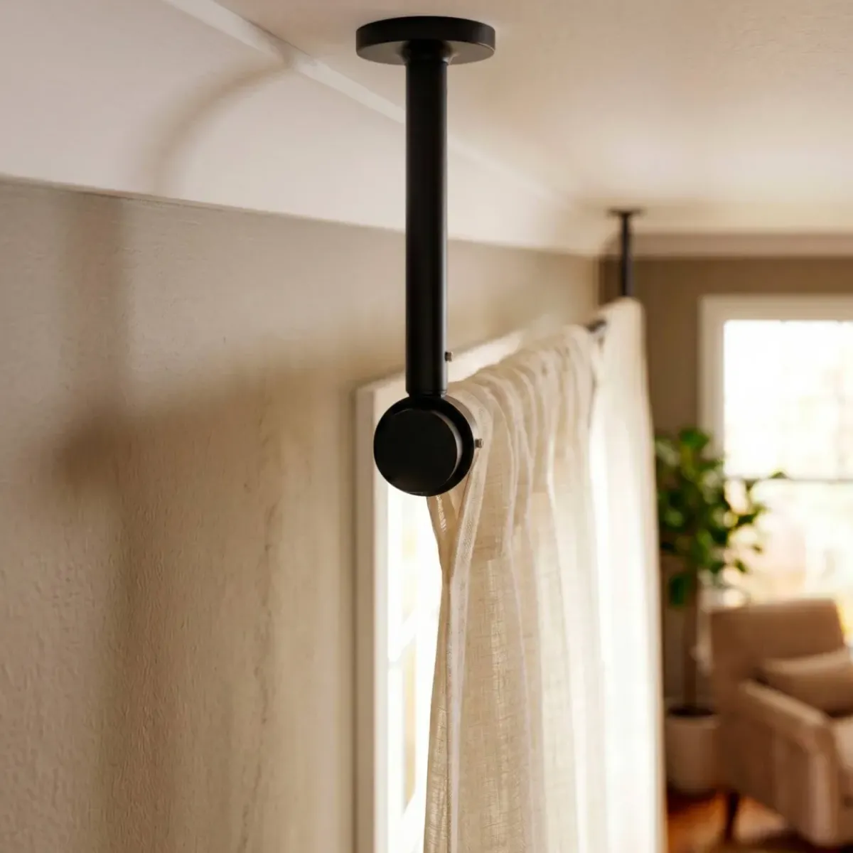 Discount Supporto regolabile (L155 - L195 / D28) Lino Tende : Bastoni, Aste E Supporti|Asta A Soffitto