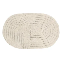 Online Tappeto da bagno ovale in cotone tuftato (50 x 80 cm) Boho-chic grigio Tappeto Bagno|Biancheria Bagno