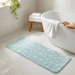 Sale Tappeto da bagno rettangolare in memory foam (45 x 120 cm) Motivo Azzurro Tappeto Bagno|Biancheria Bagno