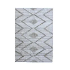 Tappeto da soggiorno rettangolare in materiale riciclato tufted (160 x 230 cm) Kaito Avorio