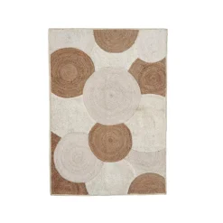 Tappeto da soggiorno rettangolare in iuta intrecciata a mano (160 x 230 cm) Reina Beige