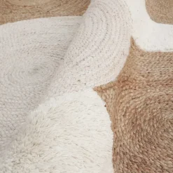 Tappeto rettangolare per salotto in juta intrecciata a mano (200x300 cm) Reina Beige