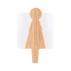 Targa porta WC Donna adesiva in acacia Easy chic Naturale