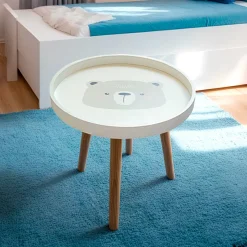 Tavolino bambini legno (D33 cm) Orsetto Marrone