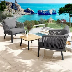 Online Tavolino da giardino quadrato in alluminio Amalfi Grigio Tavolini Da Giardino, Divani