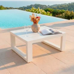 Online Tavolino da giardino rettangolare in alluminio (94 x 72 cm) Elba Tavolini Da Giardino, Divani