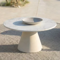 New Tavolino da giardino rotondo in ceramica (D81 cm) Riviera Tavolini Da Giardino, Divani
