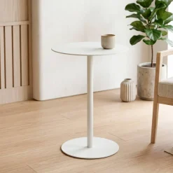 Tavolino in metallo (H53 cm) Lugani Bianco