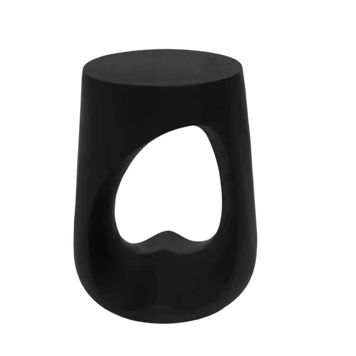 Tavolino rotondo in magnesio ossidato (H50,8 cm) Baylim Nero