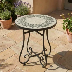 Best Tavolino rotondo in mosaico (H46 x D39 cm) Atene Tavolini Da Giardino, Divani