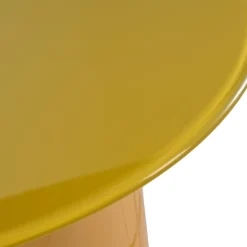 Tavolino rotondo in vetro e MDF (H51 cm) Jila Giallo