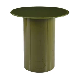 Tavolino rotondo in vetro e MDF (H51 cm) Jila Verde
