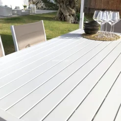 Outlet Tavolo alto in alluminio 6 posti (160 x Alt 105 cm) Murano Salotto Da Balcone|Salotto Da Giardino