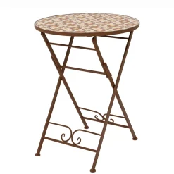 Discount Tavolo bistro rotondo pieghevole in mosaico (D58 cm) Madrid Salotto Da Balcone|Tavoli Da Giardino