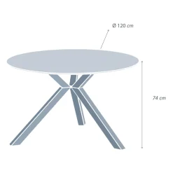 Best Tavolo da giardino Alluminio/Ceramica 6 posti (D120 cm) Kore Grigio Salotto Da Giardino|Tavoli Da Giardino