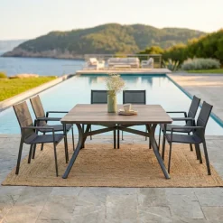 Online Tavolo da giardino alluminio 8 posti (136 x 136 cm) Amalfi Grigio antracite Salotto Da Giardino|Tavoli Da Giardino