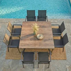 Online Tavolo da giardino alluminio 8 posti (136 x 136 cm) Amalfi Grigio antracite Salotto Da Giardino|Tavoli Da Giardino