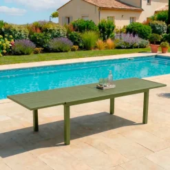 Online Tavolo da giardino allungabile in alluminio 10 posti (135/270 x 90 cm) Murano Verde oliva Salotto Da Giardino|Tavoli Da Giardino