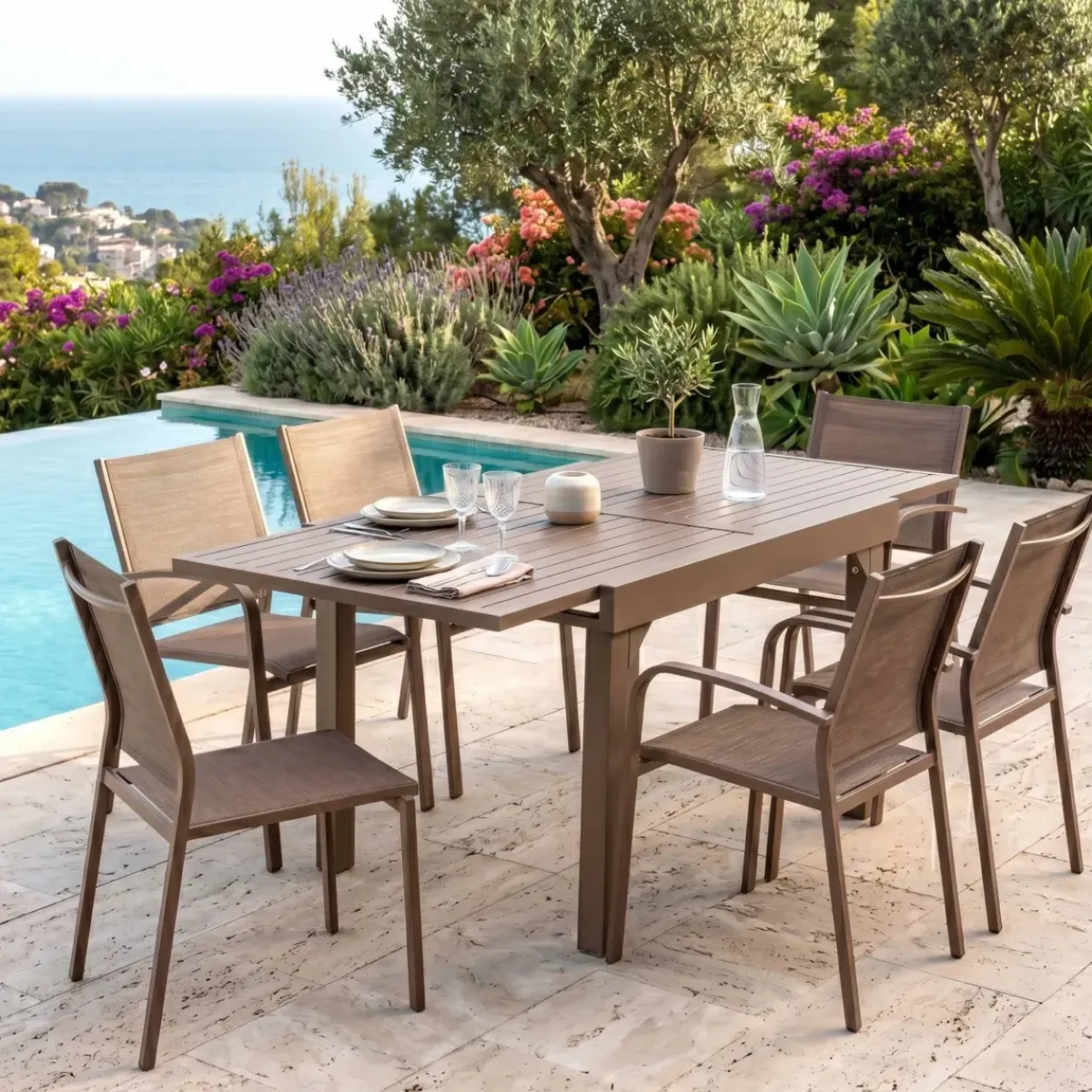 Hot Tavolo da giardino allungabile in alluminio 8 posti Murano Salotto Da Balcone|Salotto Da Giardino