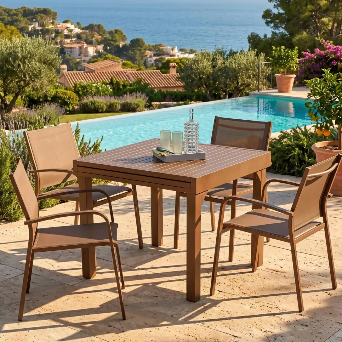Hot Tavolo da giardino allungabile in alluminio 8 posti Murano Salotto Da Balcone|Salotto Da Giardino