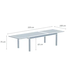 Clearance Tavolo da giardino allungabile in vetro 12 posti Murano Salotto Da Giardino|Tavoli Da Giardino