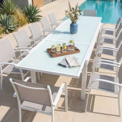 Clearance Tavolo da giardino allungabile in vetro 12 posti Murano Salotto Da Giardino|Tavoli Da Giardino