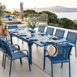 Tavolo da giardino allungabile in alluminio 12 persone (200/320 x 100 cm) Murano Blu Salotto Da Giardino|Tavoli Da Giardino