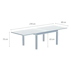 Best Tavolo da giardino allungabile 10 posti Alluminio effetto legno Murano (270 x 90 cm) Grigio antracite Salotto Da Giardino|Tavoli Da Giardino