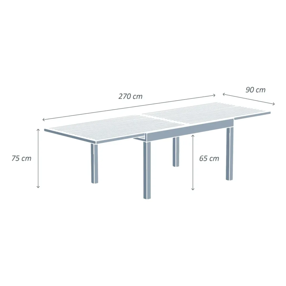 Best Tavolo da giardino allungabile 10 posti Alluminio effetto legno Murano (270 x 90 cm) Grigio antracite Salotto Da Giardino|Tavoli Da Giardino
