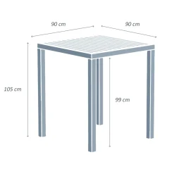 Hot Tavolo da giardino alto quadrato alluminio 4 posti (90 x H105 cm) Murano Salotto Da Balcone|Salotto Da Giardino
