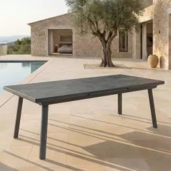 Discount Tavolo da giardino estensibile automatico in alluminio 10 posti (200/260 x 96 cm) Amalfi Grigio Salotto Da Giardino|Tavoli Da Giardino