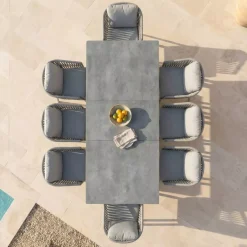 Tavolo da giardino estensibile automatico in alluminio 12 posti Amalfi Grigio Salotto Da Giardino|Tavoli Da Giardino