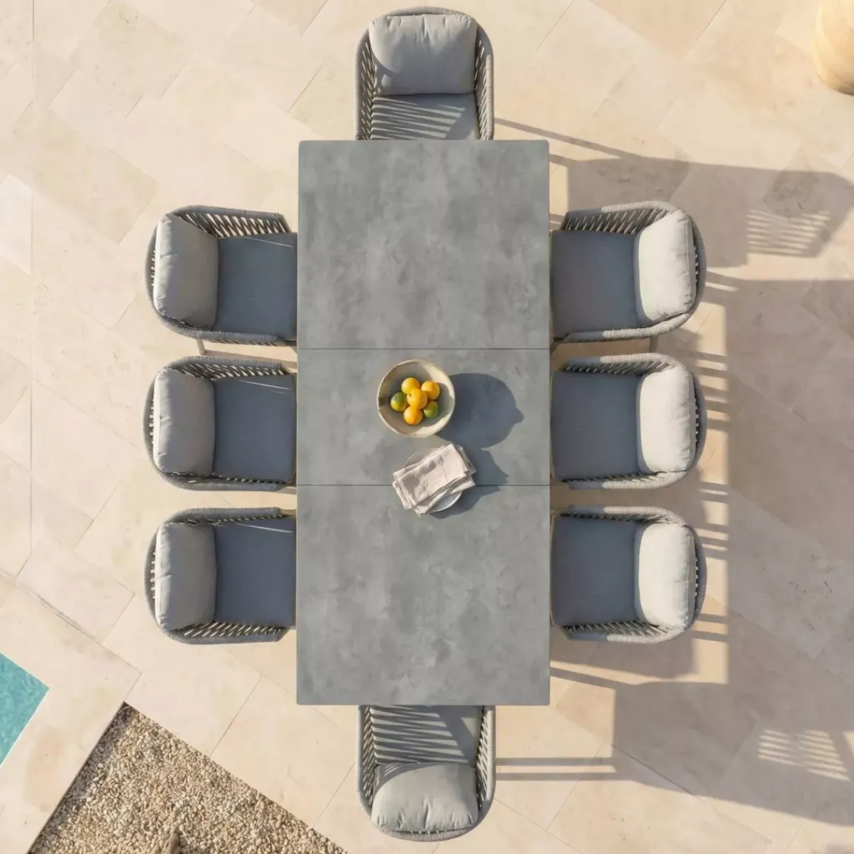 Tavolo da giardino estensibile automatico in alluminio 12 posti Amalfi Grigio Salotto Da Giardino|Tavoli Da Giardino